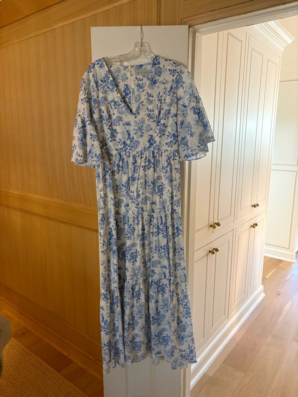Tuckernuck Blue and White Floral Tiered Maxi Dress